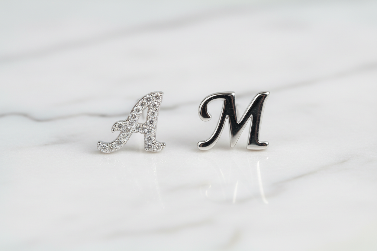 Orecchini Iniziali A e M
