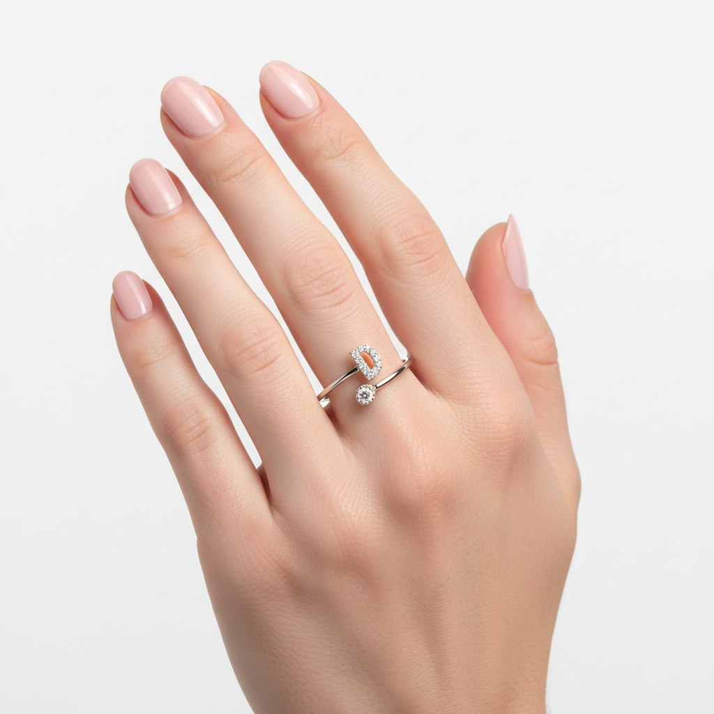 Anello con lettera D