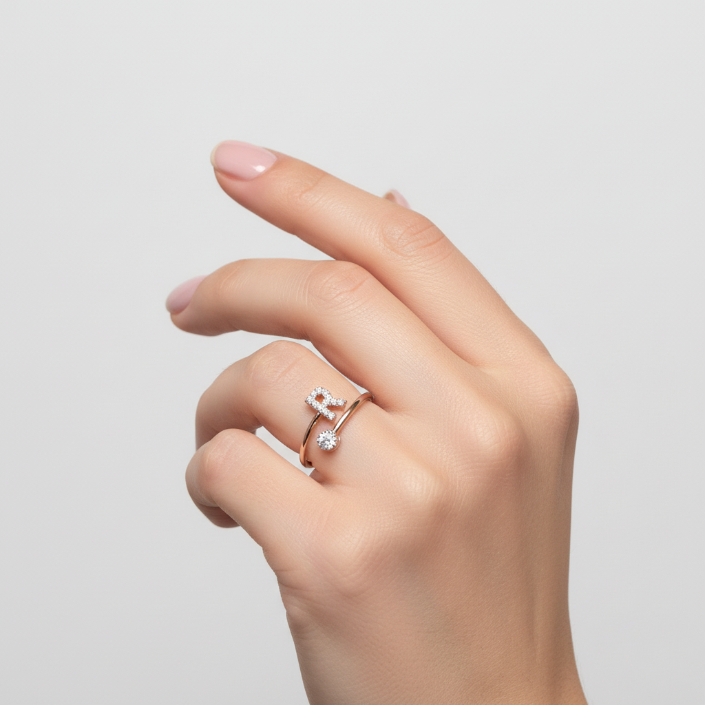 Anello con lettera R - versione corretta