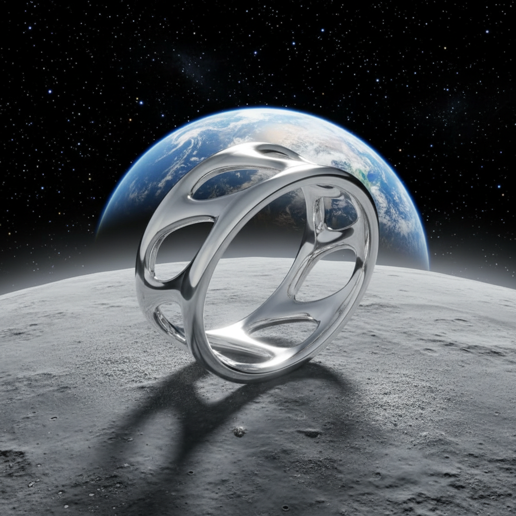 Anello Fascia Astratto - Moon
