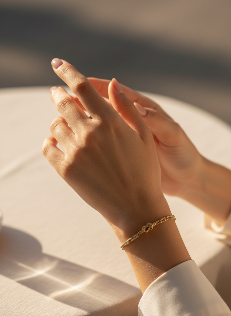 Bracciale NODO indossato - gesto naturale