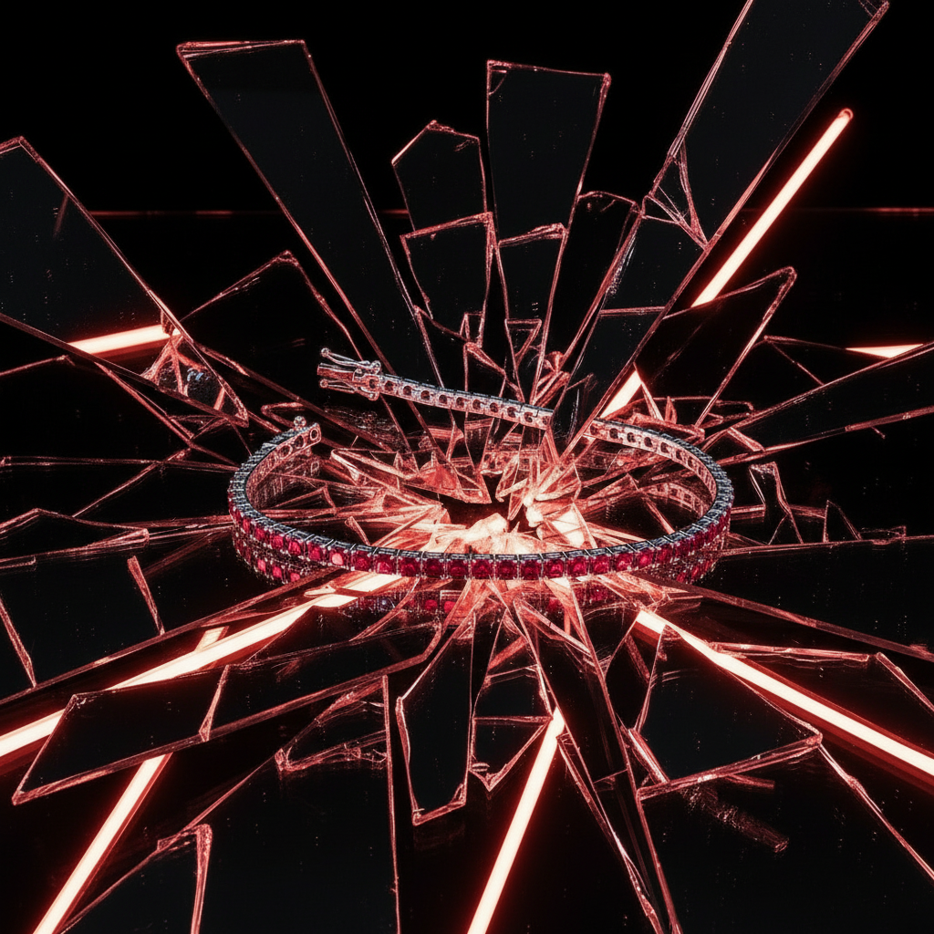 Bracciale Tennis Rubini Esplosione Vetro