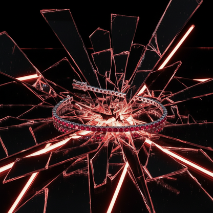 Bracciale Tennis Rubini Esplosione Vetro