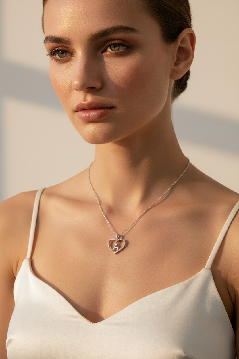 Collana Cuore con Lettera - Ultra Realistica