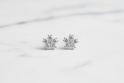 Coppia Orecchini Flower Bianco - Design Corretto